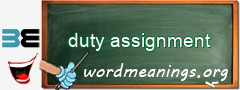 WordMeaning blackboard for duty assignment